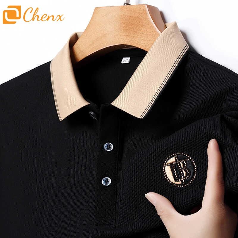แขนสั้นผู้ชายปกปักเสื้อโปโลหลวมขนาดบวกเสื้อยืดลําลอง
