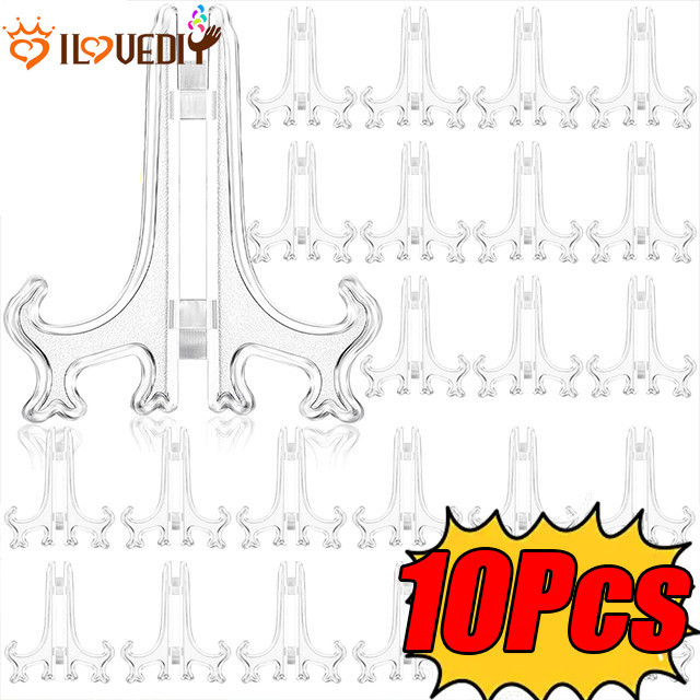 [HGB]ที่ใส่จานในครัว 10 ชิ้น | ขาตั้งจอแสดงผลจาน หน้าท้อง แบบพับได้3-ขนาดปรับได้,ประหยัดพื้นที่ชั้นวางบนโต๊ะอาหารสําหรับพอร์ซเลน/ที่เก็บคริสตัลกระจก