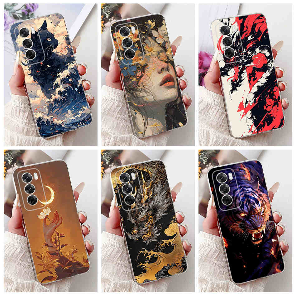 สําหรับ Oppo Reno12 12Pro 5G CPH2629 CPH2625 ใหม่ Cool Dragon เคสโทรศัพท์ Oppo Reno12 Pro Reno 12 5G ซิลิโคนนุ่ม TPU กรณี