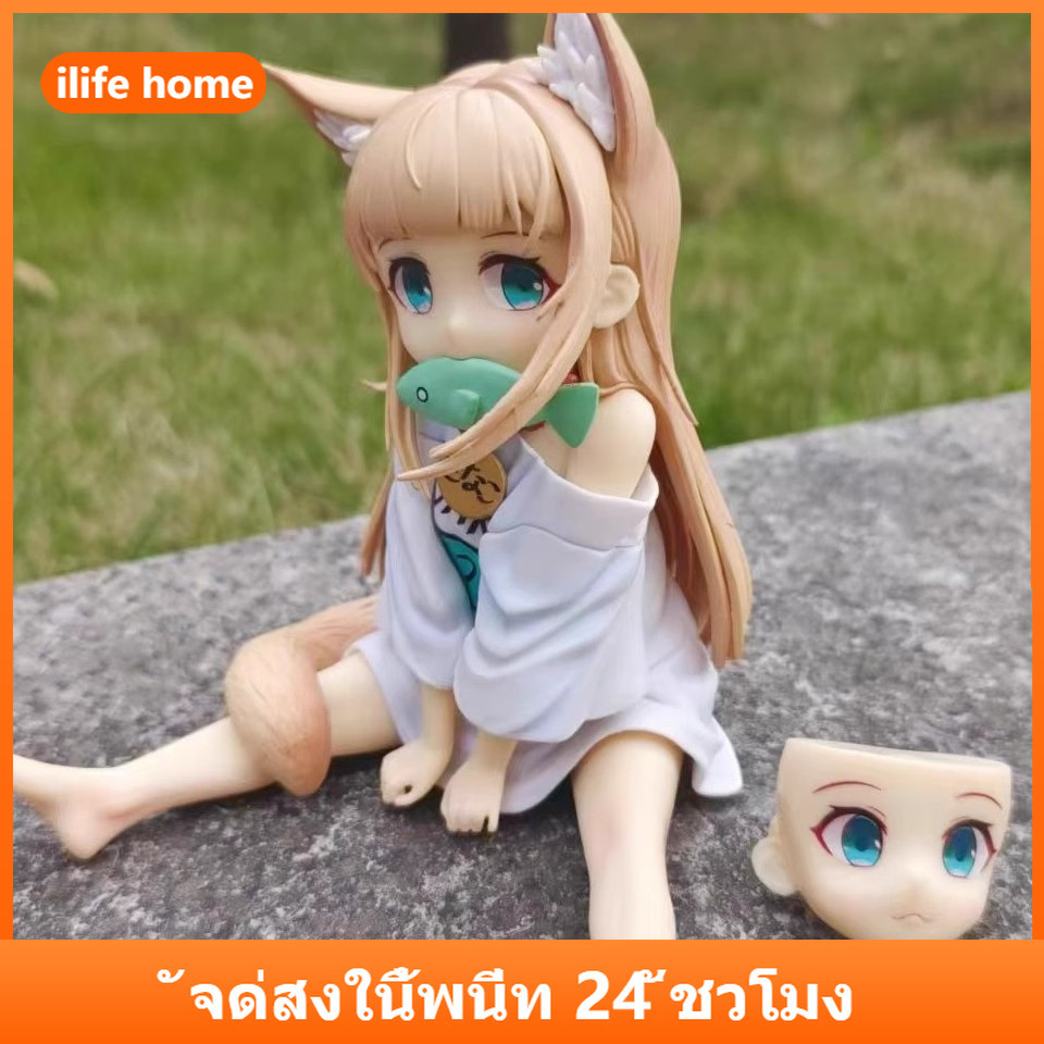 💥จัดส่งจากประเทศไทย💥15 ซม.แป้งถั่วเหลืองแมวสาว Kinako คอสเพลย์แมว Action Figure รุ่น Q ตุ๊กตาของขวัญเด็กตกแต่งรถเครื่องประดับของเล่นคอลเลกชันตกแต่งบ้านประติมากรรมเค้กตกแต่ง Gacha