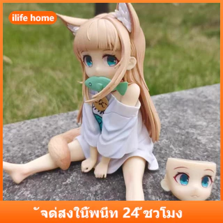 💥จัดส่งจากประเทศไทย💥15 ซม.แป้งถั่วเหลืองแมวสาว Kinako คอสเพลย์แมว Action Figure รุ่น Q ตุ๊กตาของขวัญเด็กตกแต่งรถเครื่องประดับของเล่นคอลเลกชันตกแต่งบ้านประติมากรรมเค้กตกแต่ง Gacha