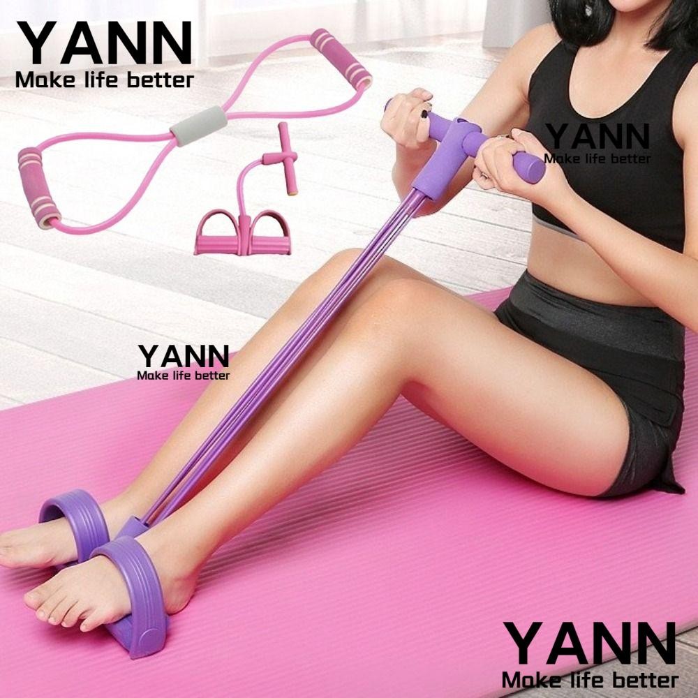 YANN1 Yoga Pedal Puller, 6-Tube Sport At Home Resistance Bands ชุด, เปิดไหล่ TPE พร้อมโฟม 8-Line เชือกความตึงเครียดอุปกรณ์ออกกําลังกาย