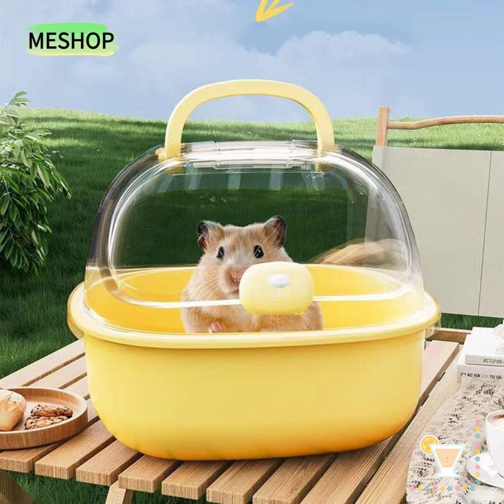 MESHOPTH กรงหนูแฮมสเตอร์, กรงพกพาสัตว์เล็กอวกาศขนาดใหญ่ระบายอากาศได้, ที่วางผู้ให้บริการเดินทางมือถือบ้านสัตว์เลี้ยงที่ทนทาน