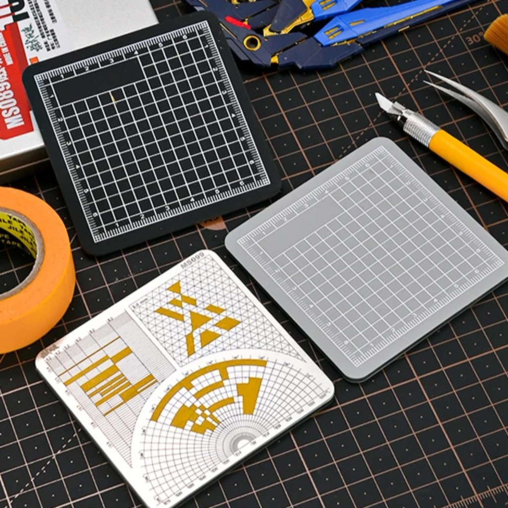 MSWZ MS099 Masking Tape ชุดตัด Aux Board 2 IN 1 เขียงเหล็กและแผ่นตัด PVC สําหรับ Gundam รุ่นทํา Hobby DIY เครื่องมือ