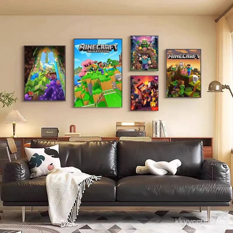 3D เกม M-Minecraft ภาพยนตร์ Sticky โปสเตอร์ Retro กระดาษคราฟท์สติกเกอร์ DIY Room Bar Cafe ความงาม Ar