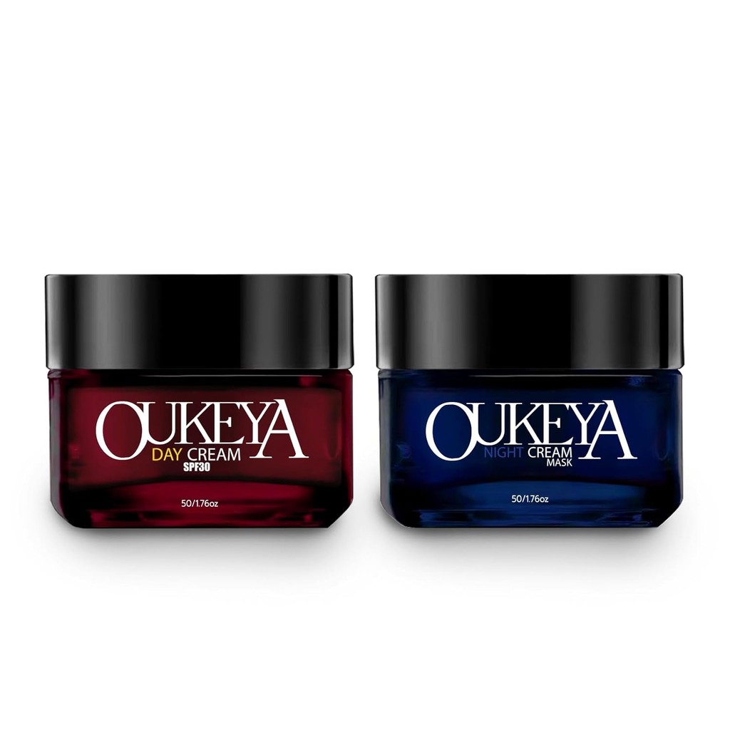 OUKEYA Ultimate Hydration Day and Night Cream Set, 5 Type of Hyaluronic Acid, 30 SPF Sunscreen Day C
