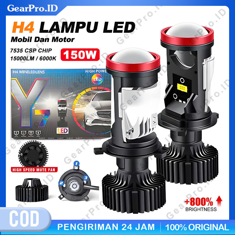H4 Mini PJECTOR PROJIE Y7D SUPER BRIGHT ไฟ Led รถยนต์และรถจักรยานยนต์ 50 วัตต์/พร้อมพัดลม