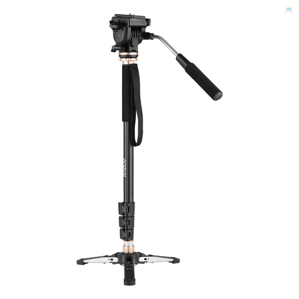 Yb2 Monopod Andoer 173 ซม./68 นิ้วการถ่ายภาพ Monopod ขาตั้งอลูมิเนียม 6 กก.ความจุที่ถอดออกได้ 3 ขาขาตั้งฐาน Pan Tilt Fluid หัวพกพา