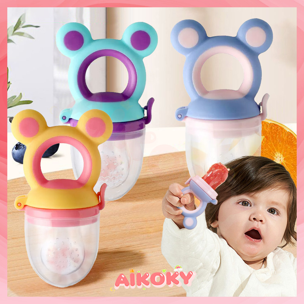 AIKOKY จุกหลอก จุกนม จุกดูดนม ที่ชักใยสำหรับดูดสิ่งแวดล้อมที่ประกอบด้วยผลไม้และผัก ปากทารก ยางลูกน้อย ของเล่นเด็ก