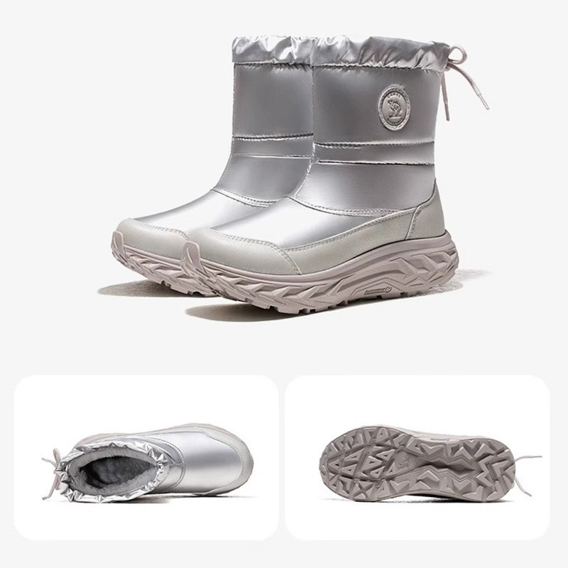 CAMEL SPORTS รองเท้าลุยหิมะกลางแจ้งฤดูหนาวผู้หญิงบวกกํามะหยี่อบอุ่นกันน้ํากันลื่นสูงด้านบน