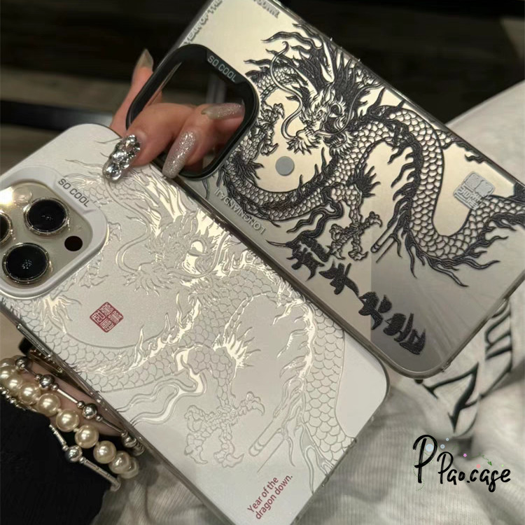 แฟชั่นมังกรจีนเข้ากันได้เคสไอโฟน 11 16 13 7Plus 15 12 14 Pro Max XR X XS Max 16 7 14 8 Plus SE ซิลิโคน TPU อ่อนเคส