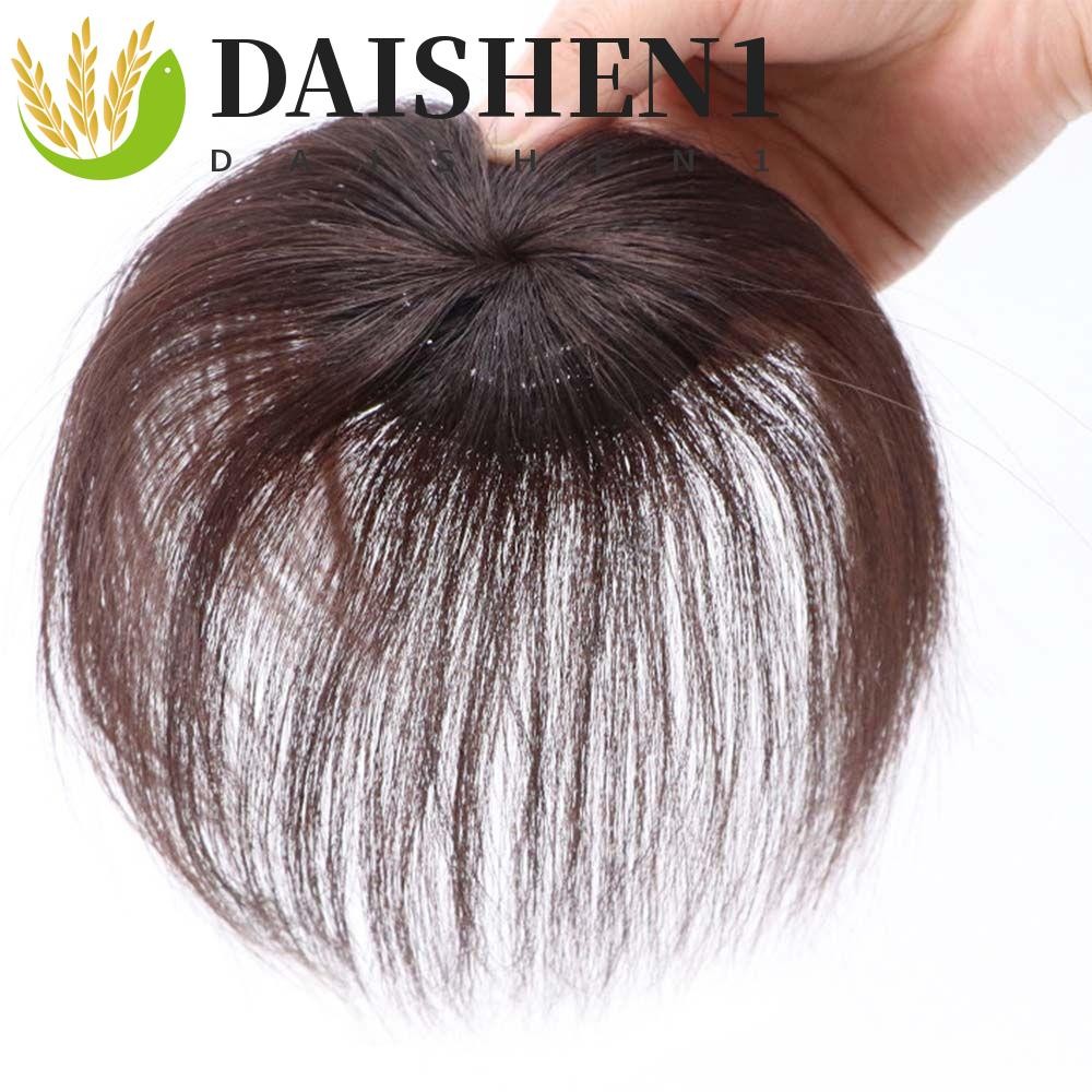 Daishen1 แผ่นวิกผมสังเคราะห์ เพิ่มการเปลี่ยนผม ปิดผมขาว มองไม่เห็น ด้านบน อุปกรณ์เสริมผมปลอม แผ่นผมไร้รอยต่อ