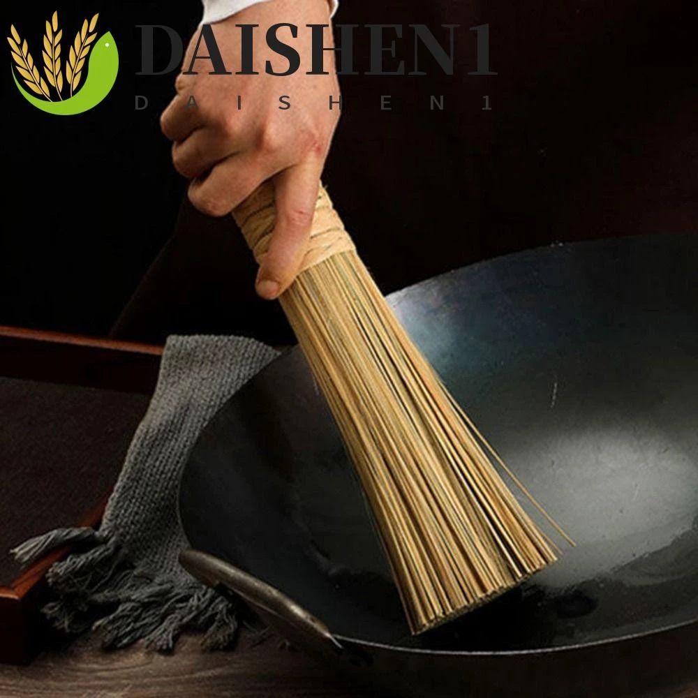 Daishen1 แปรงไม้ไผ่ธรรมชาติ สําหรับทําความสะอาดกระทะ หม้อ