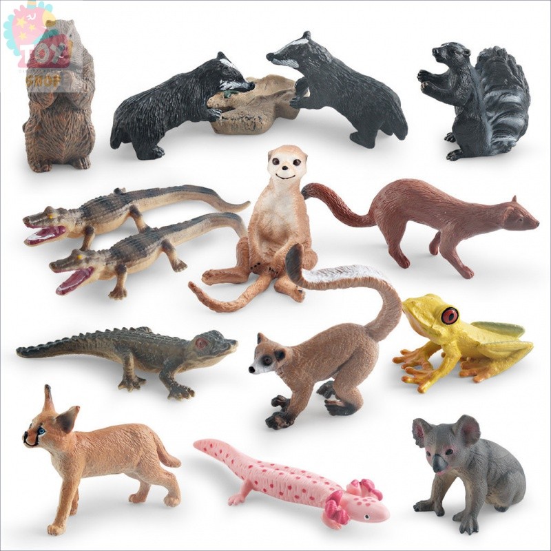 เด็กวิทยาศาสตร์การศึกษาความรู้ความเข้าใจของเล่นจําลอง Wildlife ยาวหางลิงต้นไม้กบ Cro
