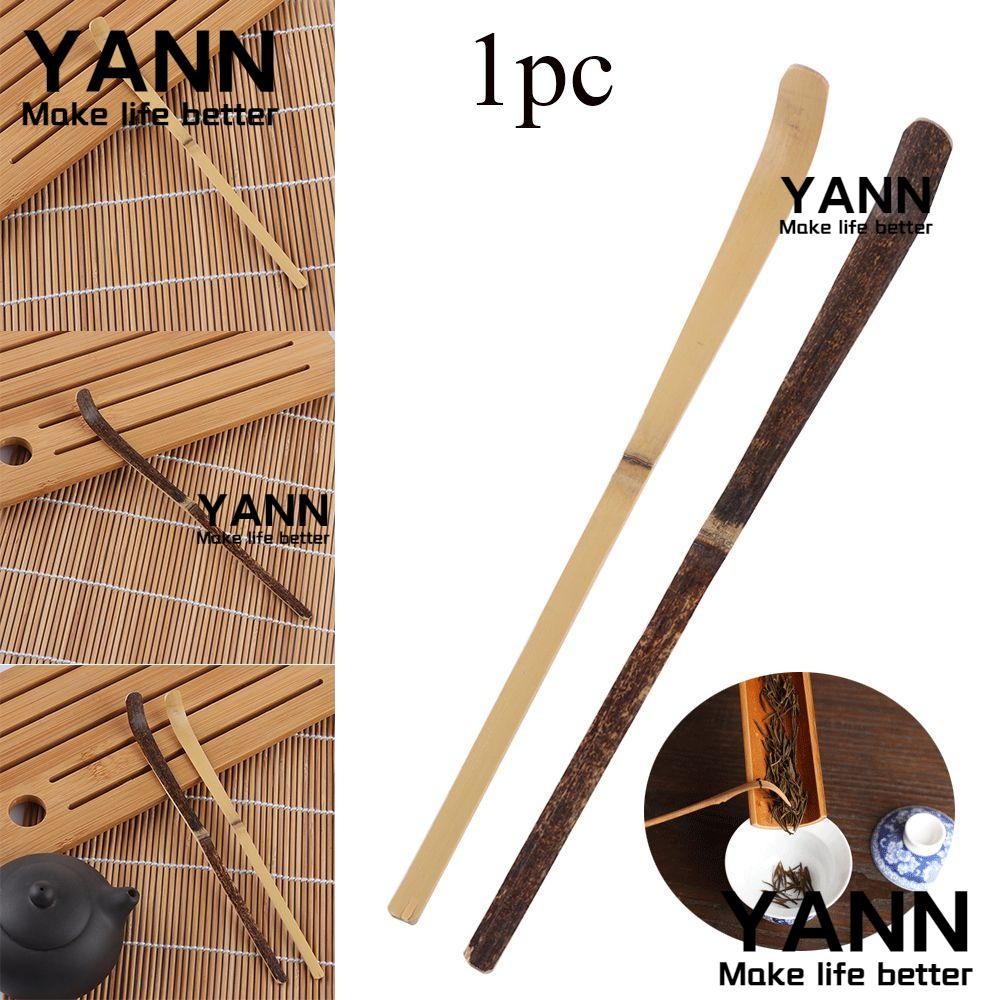 Yan1 Matcha Spoon Spice Gadget เครื่องมือห้องครัว Handmade Guide ไม้ไม้ไผ่สีดํา