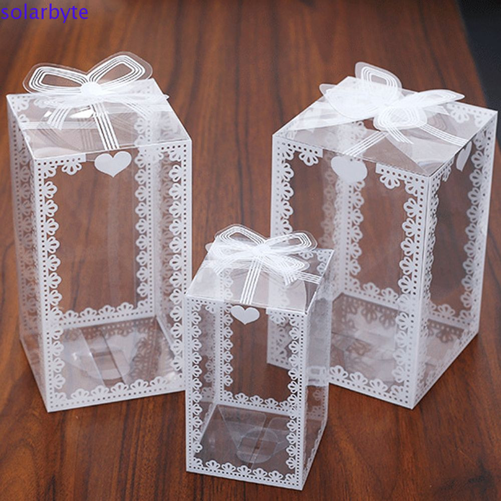 Solarbyte กล่องขนมสําหรับแขก PVC Party Supplies ที่ใส่ขนม Christmas Event กล่องใสกล่องบรรจุภัณฑ์ของขวัญ