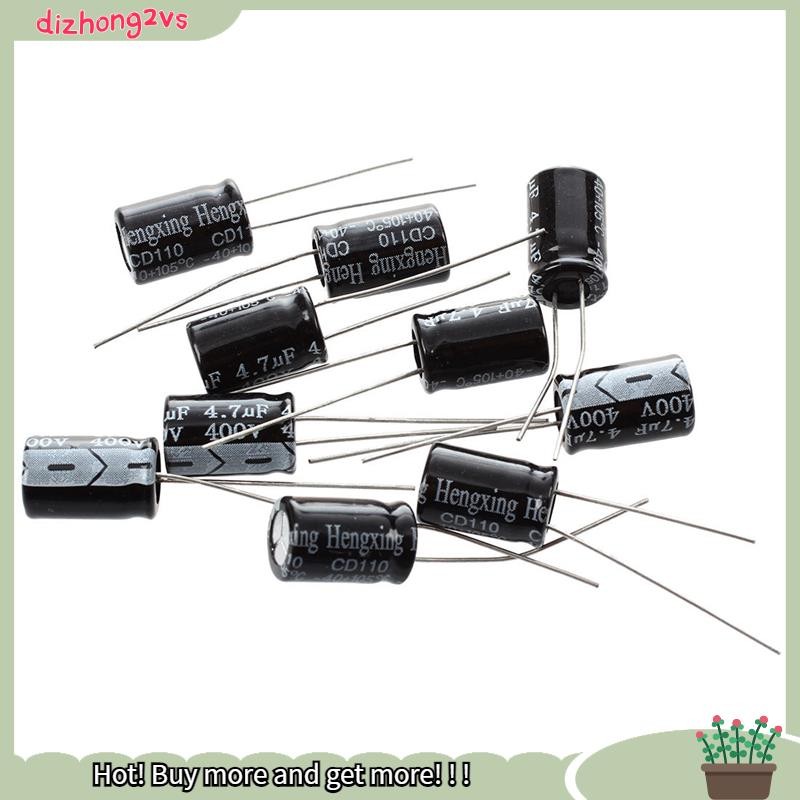 [dizhong2vs]10 x 4.7uF 400V 105C Radial Electrolytic Capacitor 8x12m