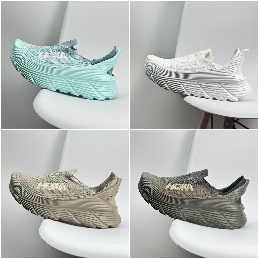 Hoka ONE ONE Restore TC รองเท้าผ้าใบสำหรับผู้ชายและผู้หญิงรองเท้าผ้าใบกันกระแทกที่สะดวกสบายสำหรับชายฝั่งเดินป่าหนึ่งฟุต