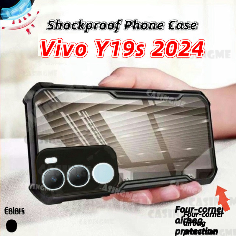 Vivo Y19s 2024 Transprent AirBag สําหรับ Vivo Y19s VivoY19s Y 19s Y19 S 4G 5G 2024 กันชนกันกระแทกปลอกใสฮาร์ดเคสโทรศัพท์ป้องกันฝาหลังบาง
