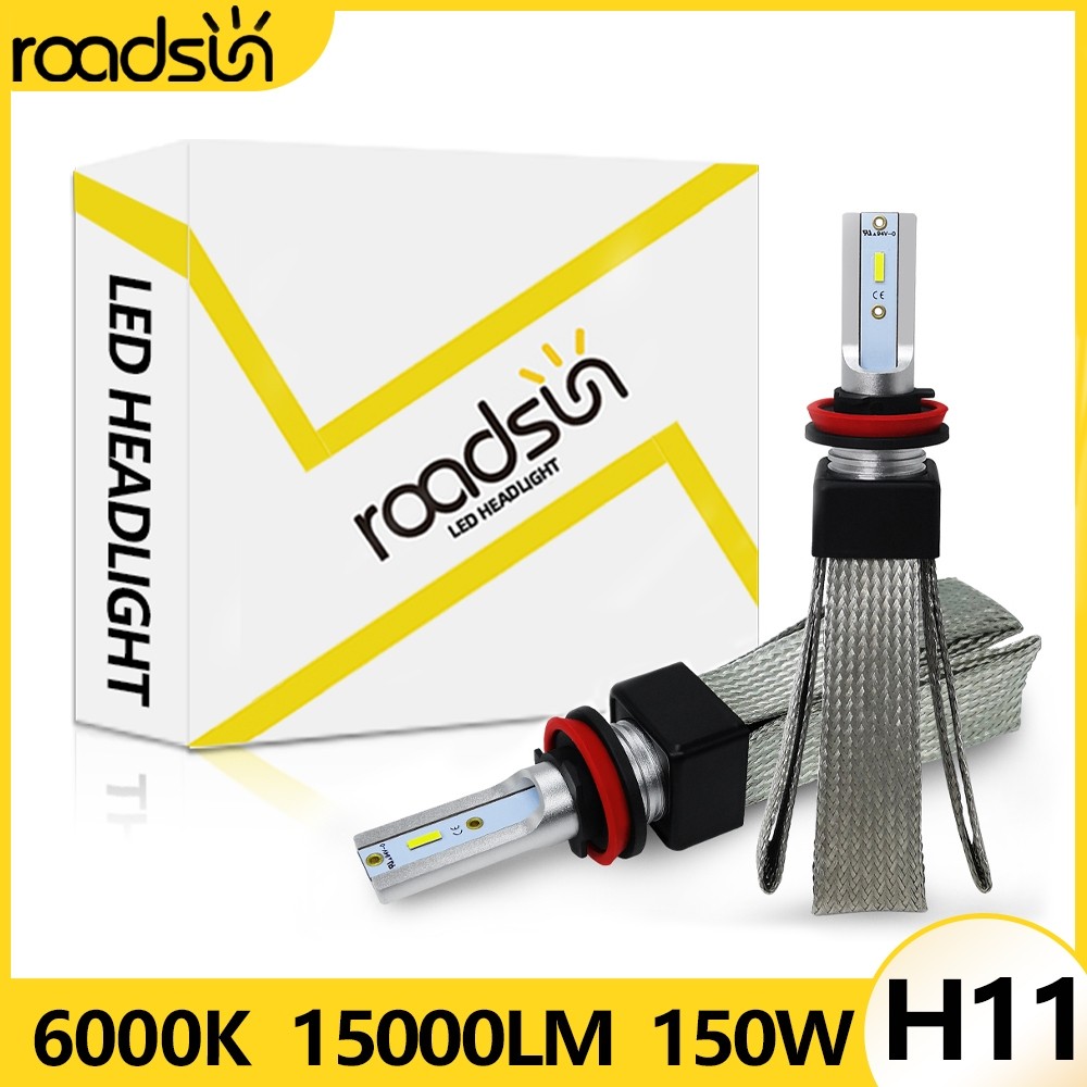 Y2ชิ้น15000LM ทองแดงถักเปีย H8 LED H11 H9หลอดไฟหน้า150W พร้อมไฟขาวเย็น6000K ไฟตัดหมอกต่ำ12V 24V ไฟหน