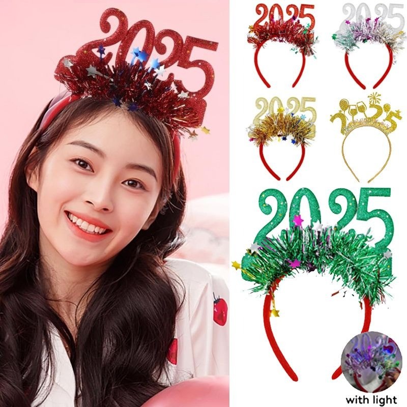 2025 นํา ที่คาดผมตกแต่งคริสต์มาสปีใหม่สําหรับเด็กผู้หญิงและที่คาดผมสําหรับงานปาร์ตี้สําหรับเด็ก