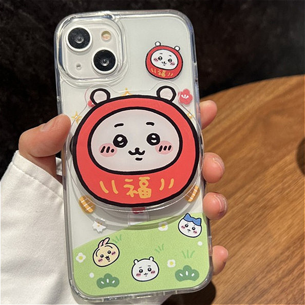 Good Fortune Chikawa Popsocket Soft TPUสําหรับIP iPhone 6 6S 7 8 14 15 16 + Plus X XS XR 11 12 13 Pro Max PM SE 2020 2022 ปลอกชาร์จไร้สายApple