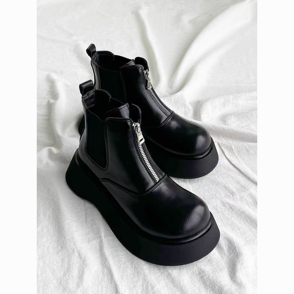 Martin Boots Mid-Tube Boots Casual Thick-Soled เวอร์ชั่นเกาหลี Cl