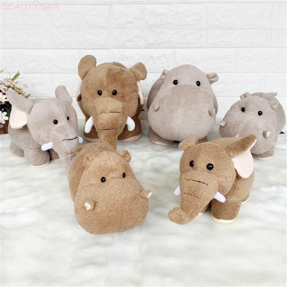 Beautybar8 ตุ๊กตา Hippo ของเล่นนุ่มเด็กของขวัญ Hippopotamus Plushies ของเล่นตุ๊กตาเหมือนจริงยัดไส้ตกแต่งบ้านตุ๊กตาช้าง