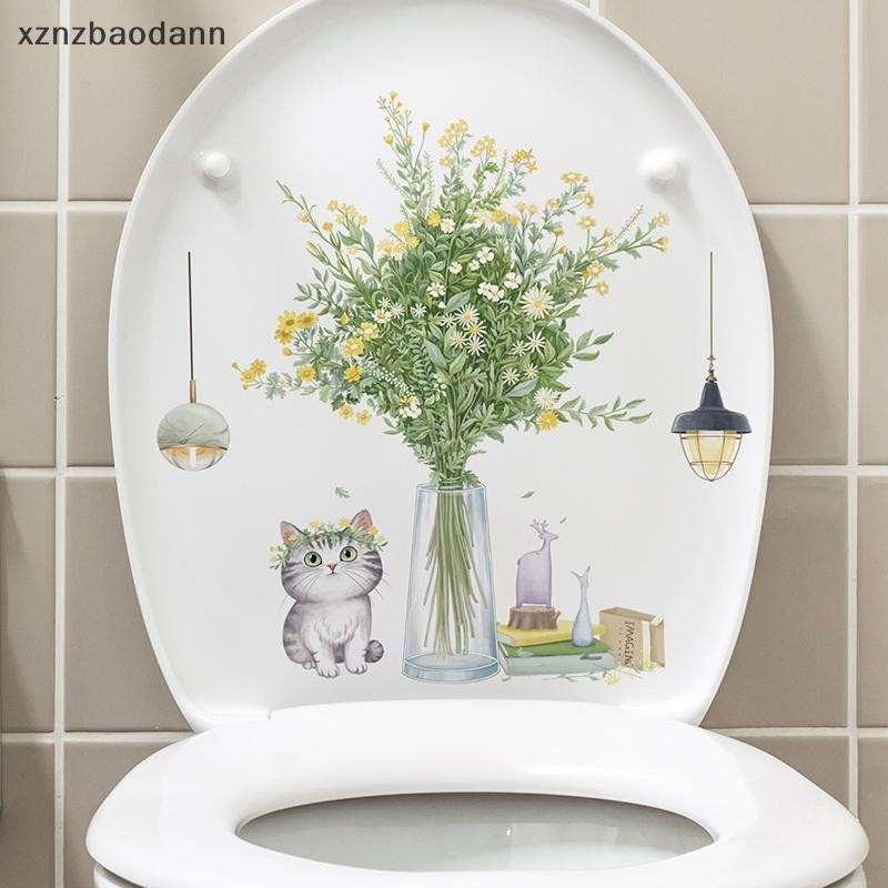 [XZNZVV] สติกเกอร์ห้องน้ําใบดอกไม้ตกแต่งผนังสติ๊กเกอร์ติดผนังกาวในตัว ห้องน้ํา ห้องนั่งเล่นตู้ตกแต่งบ้าน ง เอแคลส์ IKFG