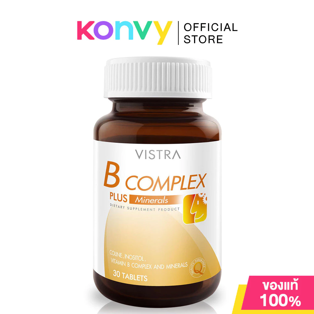 Vistra B-Complex Plus Minerals 30 Tablets Vistra B-Complex Plus Minerals 30 Tablets ผลิตภัณฑ์เสริมอาหารวิตามินบีรวม.