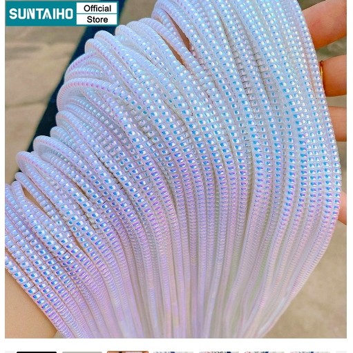 Suntaiho โปร่งใส TPU สายรัดสายไฟชาร์จตัวป้องกันสายหูฟังไม่จําเป็นต้องเดินสายไฟสปริงหนาป้องกันการแตกหัก