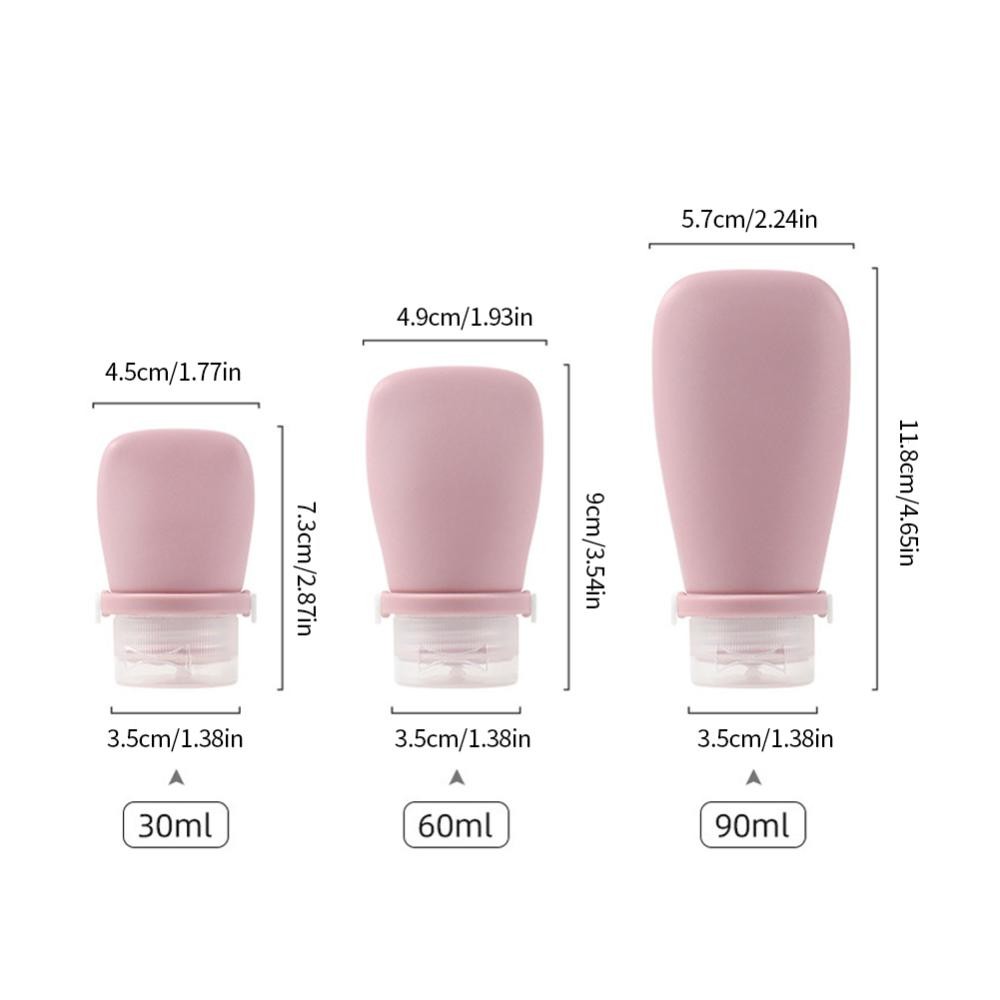 Hittime 30/60/90ML แบบพกพาซิลิโคนขวด Body Wash แชมพูเครื่องสําอางเก็บโลชั่นรีฟิลขวด Leakproof D9V3[NVEP]