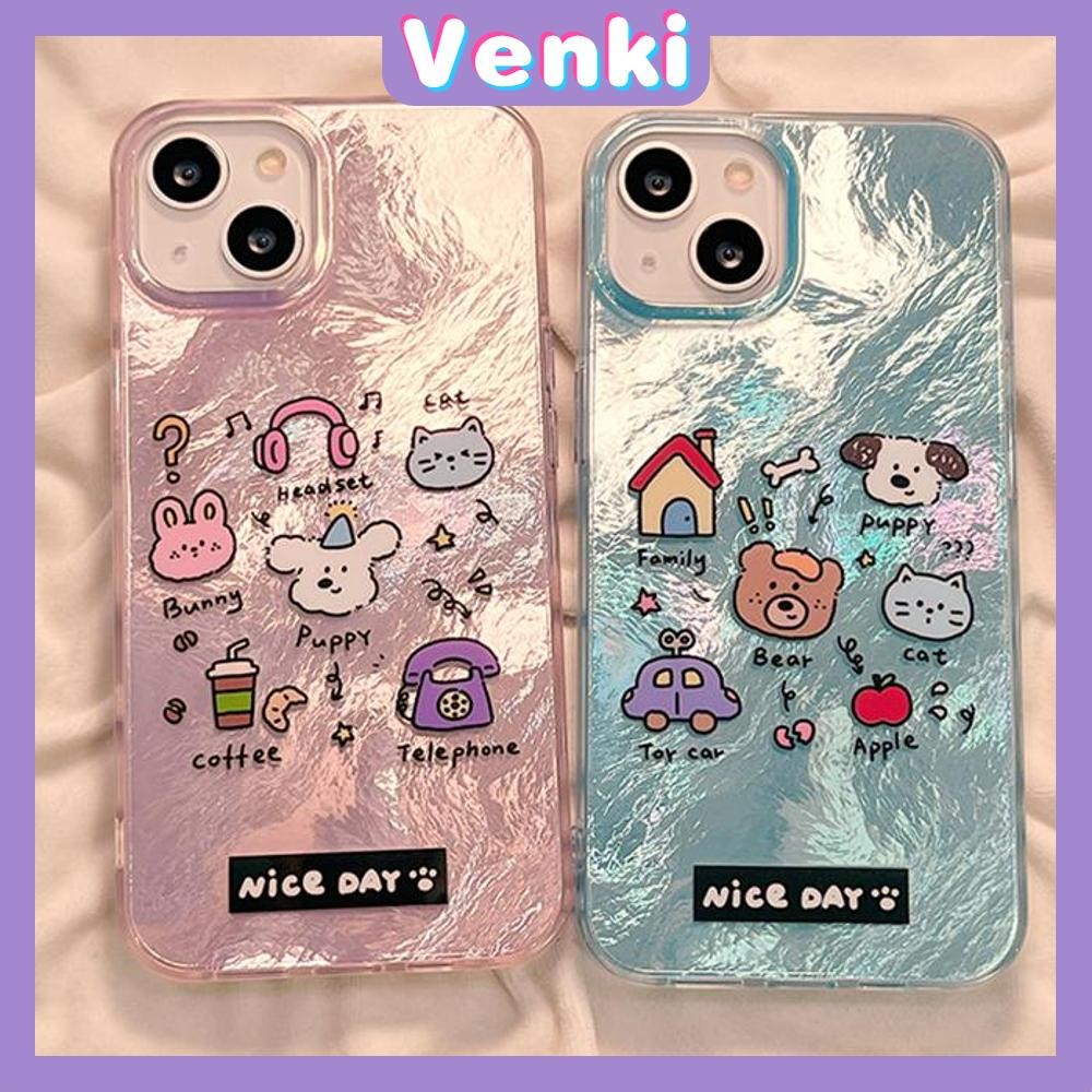 Venki - เคส iPhone 16 11Pro Max ลายขนนกสีเงิน เคสใสโฮโลแกรมเลเซอร์สุดหรู TPU สัตว์น่ารัก นุ่ม สำหรับ iPhone 15 14 13 12 Pro max XS XR 7 8 Plus