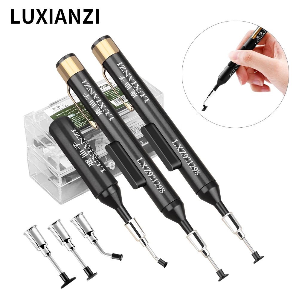 Luxianzi ชุดปากกาดูดสูญญากาศ 3 Sucker Ic Smd แหนบ Pick Up เครื่องมือ Remover Sucker ปั๊ม
