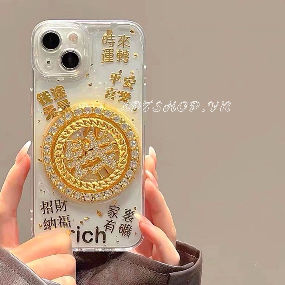 ทองฟอยล์เพชรแผ่นเสียงเรซิ่นเคสโทรศัพท์สําหรับiphone 16 Pro Max 16 Plus 15 Pro Max 14 15 13 12 11 Pro Maxกันกระแทกป้องกันปลอก