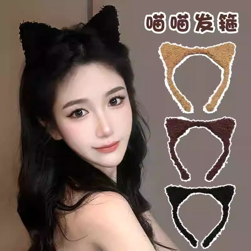 [นกกางเขน] ฤดูใบไม้ร่วงและฤดูหนาวการ์ตูนหูแมวที่คาดผมน่ารักเครื่องประดับผมหญิงป่าสไตล์ตุ๊กตาที่คาดผมเครื่องประดับผม
