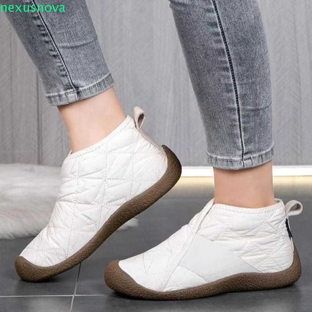 Nexusnova Plush Snow Boots, Platform Lightw Plush Shoes Women, Comfort Anti Slip Waterproof Soft-soled Flat Shoes Female