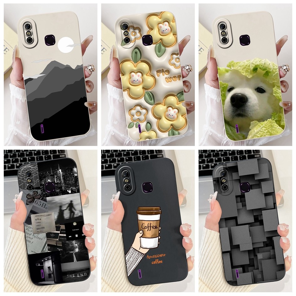 สําหรับ Infinix สมาร์ท 4 4C กรณี X653 X663 X653C กันกระแทกแฟชั่นทาสีซิลิโคนเหลวปลอกสําหรับ Smart4 Smart4c กันชน