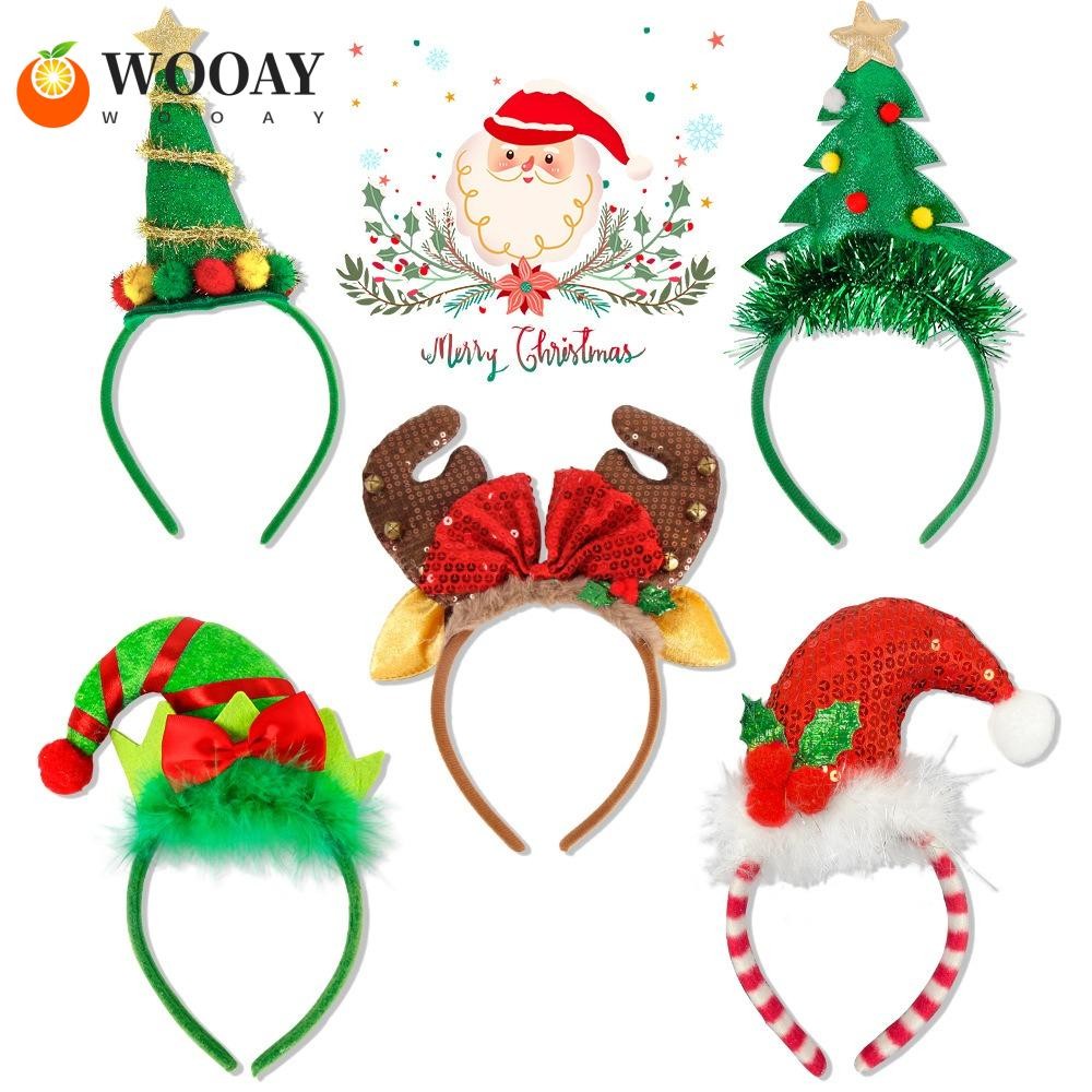 Wedgw ที่คาดผมคริสต์มาส, Snowman Event Party Antler Hair Hoop, Faion Santa Claus Party ตกแต่ง Red Headress คอสเพลย์
