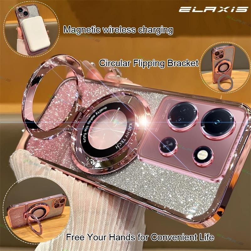 สําหรับ infinix หมายเหตุ 30 5G เคสโทรศัพท์ไร้สายชาร์จแหวนฝาครอบ Gradual Glitter Soft TPU ปลอก ES001 7IQ9