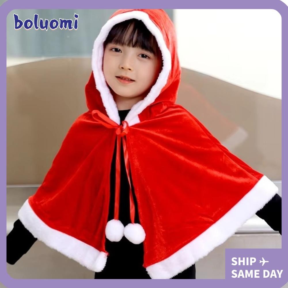 Bolumi ผ้าคลุมไหล่ตุ๊กตาสาว, คอสเพลย์คลุมด้วยผ้าเสื้อคลุมสีแดง, เครื่องแต่งกายปาร์ตี้คริสต์มาสฤดูใบไม้ร่วงฤดูหนาวเสื้อคลุมคริสต์มาส