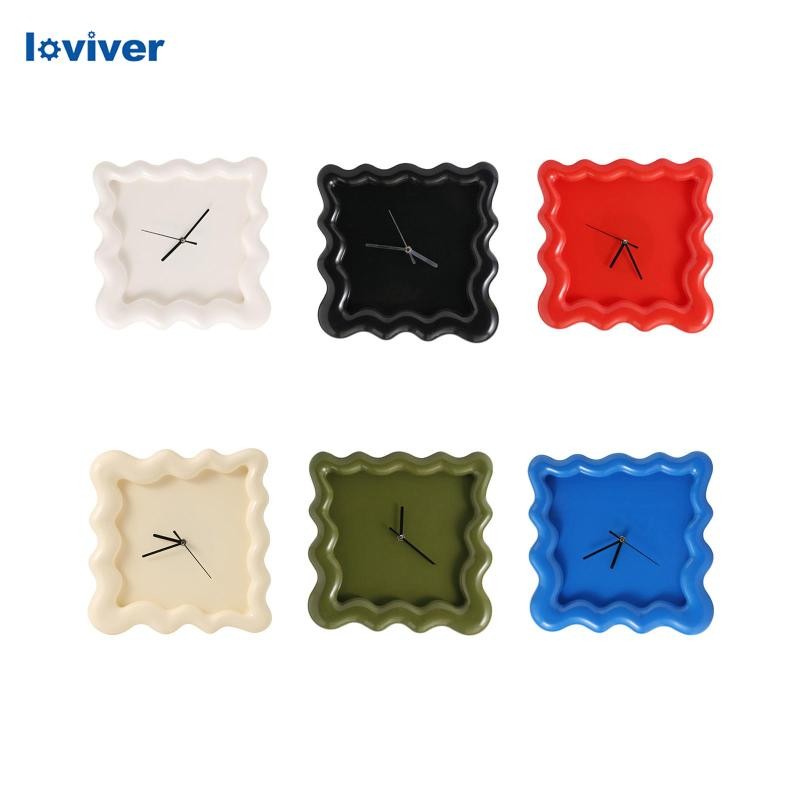 [Loviver] ของขวัญนาฬิกาแขวนทรงสี่เหลี่ยมนาฬิกาแขวนเงียบสําหรับบาร์บ้านไร่