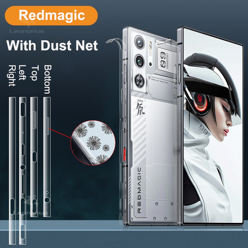 โปร่งใสกันฝุ่นด้านข้างสําหรับ Nubia Red Magic 9 9S 8 8S 10 10S 11 Pro Plus พร้อมฝุ่นสุทธิ Ultra Thin Clear Border ฟิล์ม