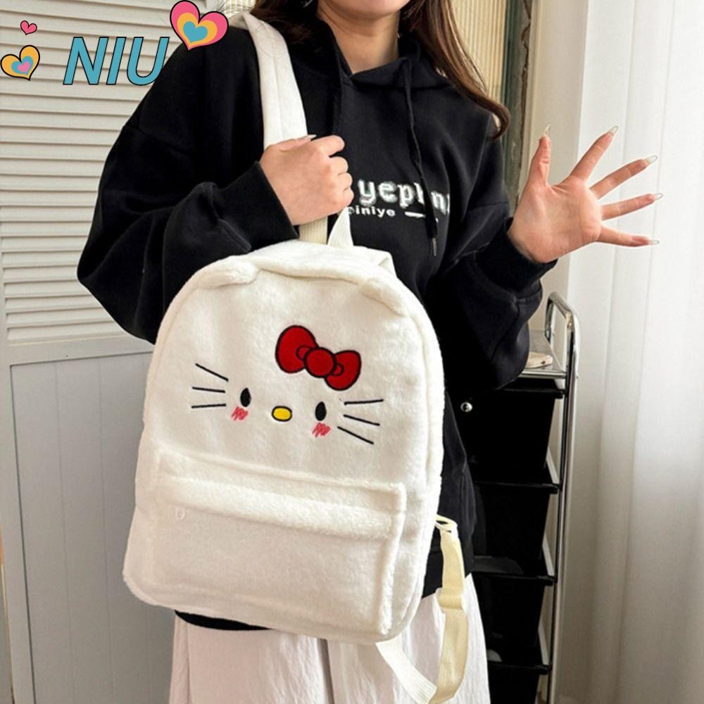 Niuyujs กระเป๋าเป้สะพายหลังโรงเรียน, กระเป๋าเป้สะพายหลัง Hello Kitty Sanrio ความจุขนาดใหญ่, กระเป๋านักเรียนการ์ตูน Kuromi My Melody น่ารัก