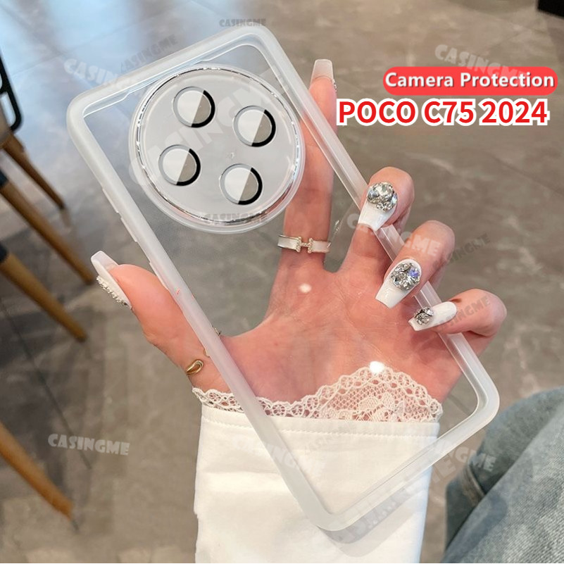Poco C75 2024 ปลอกโปร่งใสสําหรับ POCO C75 PocoC75 C 75 75C 4G 5G 2024 เคสโทรศัพท์ชุบโปร่งใสนุ่มบางใส