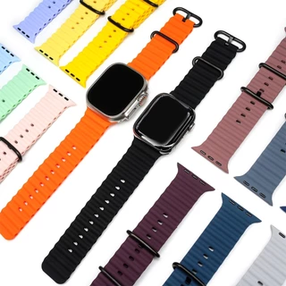 2026 Ocean Band สําหรับ Apple Watch Ultra 2 series 10 9 8 7 6 SE 54321 สายซิลิโคนสําหรับ iWatch sport สร้อยข้อมือยืด 49 มม.45 44 40 41 มม.