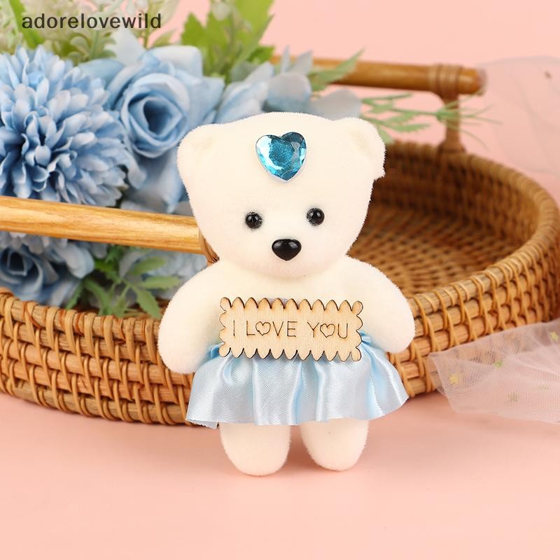 Adorelovewild 10 ชิ้นมินิตุ๊กตาหมีตุ๊กตาคู่หมีช่อดอกไม้ตกแต่งแต่งตัวตุ๊กตาสัตว์ตุ๊กตาโฟม PlushToys สําหรับของขวัญวันเกิดตกแต่งห้อง sf