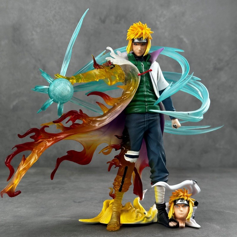 [DW] Naruto GEM Resonance Minato Namikaze Fourth Hokage Glowing Double Head Statue Figure Ornament