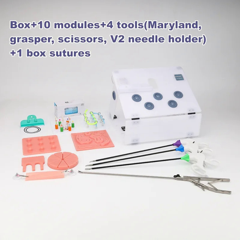 Laparoscopic Simulator Training Box Foldable Laparoscopy Endo Trainer Medical Teaching Equipment