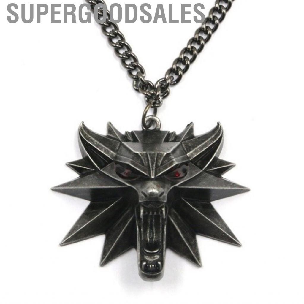 Supergoodsales สร้อยคอเหรียญหมาป่า Witcher 3 ความคงทนป้องกันรอยขีดข่วนจี้หัวไวกิ้งสำหรับของขวัญการจัดระเบียบทุกวัน - รูปที่ 3